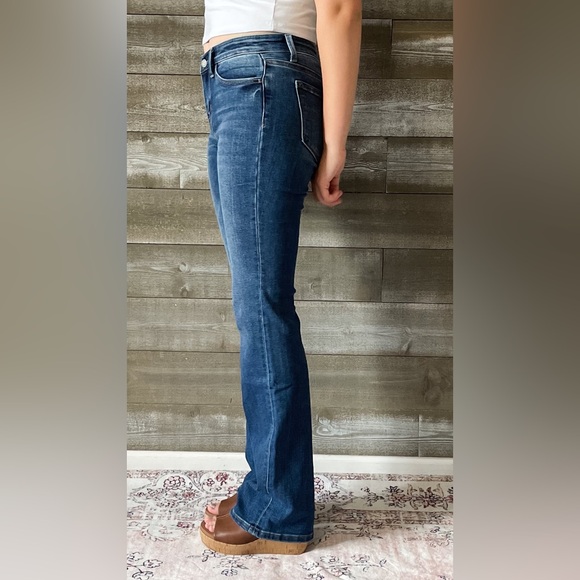 vervet denim mid rise relaxed long tall bootcut jeans revere dark wash T6136 - Picture 8 of 10